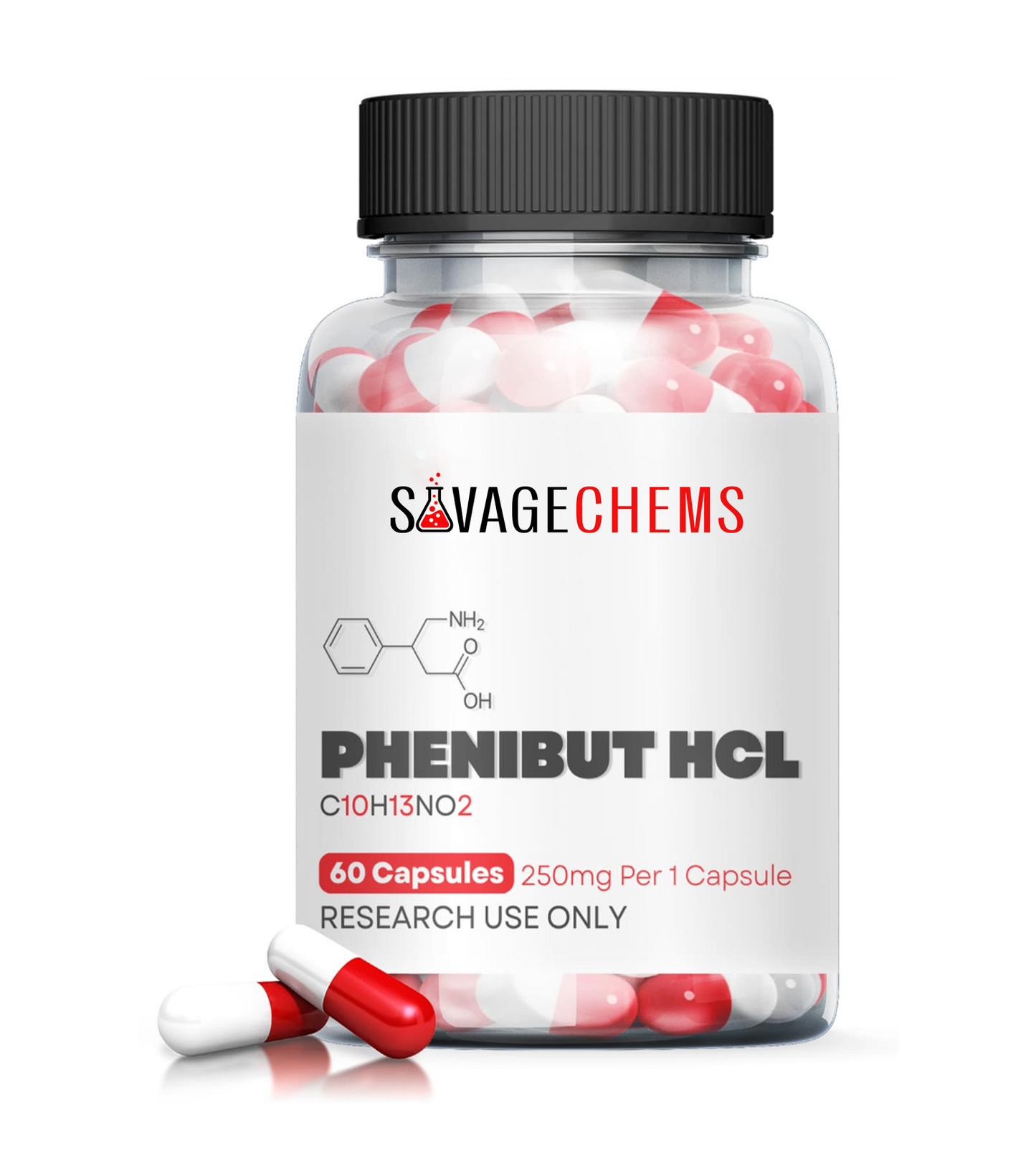 Phenibut HCL (250mg/capsule), 60 Capsules