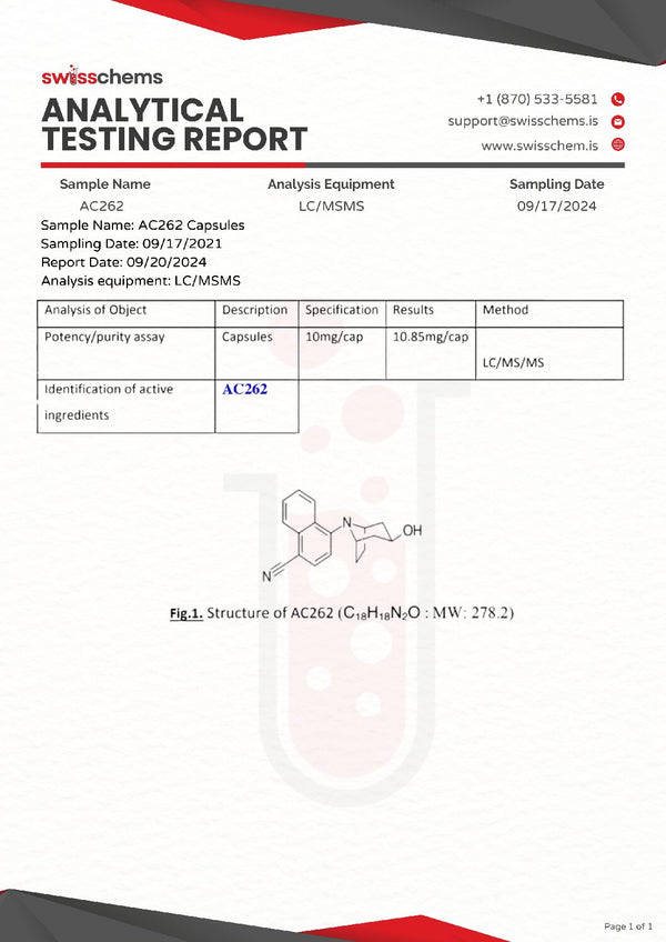 AC-262 (Accadrine), 600mg (10mg/capsule)