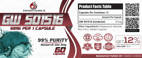 GW-501516 (Cardarine), 600mg (10mg/capsule)