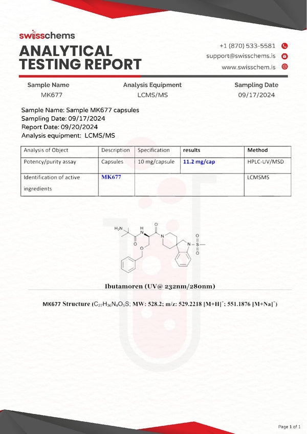 MK-677 (Ibutamoren), 600mg (10mg/capsule)